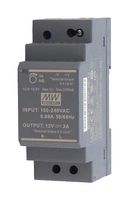 MEAN WELL HDR-30-24 AC/DC DIN Rail Power Supply (PSU), Ultra Slim, ITE, 1 Output, 36 W, 24 V, 1.5 A