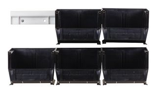 QUANTUM STORAGE HNS210BK Hanging Rail System, Bin, Black, 2 Rails, 6 Cups, 3 " Height, 5.375 " Width