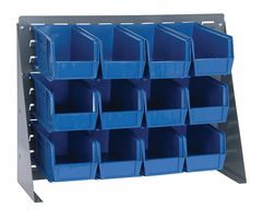 QUANTUM STORAGE QBR-2721-230-12BL Hanging Rail Unit, Blue, 12 Bins, 21 " x 8 " x 27 "