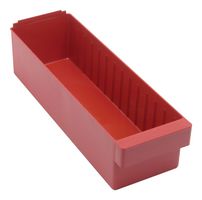 QUANTUM STORAGE QED602RD Storage, Drawer, Polystyrene, Red, 4.625 " x 5.56 " x 17.625 "