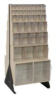 QUANTUM STORAGE QFS248-76+QFS400IV Storage Stand, Double Sided Steel, Ivory, 14 Bins, 52 " X 16 " X 23.625 "