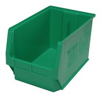 QUANTUM STORAGE QMS533GN Storage Bin, Green, 11.875 " x 19.75 " x 12.375, 150 lb