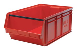 QUANTUM STORAGE QMS743RD Storage Bin, Red, 11.875 " x 29 " x 18.375, 150 lb