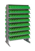 QUANTUM STORAGE QPRD-100GN Shelving Unit, 16 Shelves, 192 Bins, Green, 60 " X 24 " X 36 "