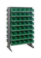 QUANTUM STORAGE QPRD-102GN Shelving Unit, 16 Shelves, 80 Bins, Green, 60 " X 24 " X 36 "