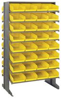 QUANTUM STORAGE QPRD-107YL Shelving Unit, 16 Shelves, 64 Bins, Yellow, 60 " X 24 " X 36 "