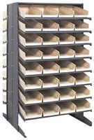 QUANTUM STORAGE QPRD-108IV Shelving Unit, 16 Shelves, 64 Bins, Ivory, 60 " X 36 " X 36 "