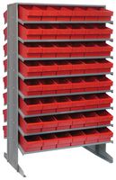 QUANTUM STORAGE QPRD-601RD Shelving Unit, 16 Shelves, 96 Bins, Red, 60 " X 24 " X 36 "