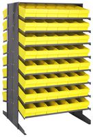 QUANTUM STORAGE QPRD-602YL Shelving Unit, 16 Shelves, 96 Bins, Yellow, 60 " X 36 " X 36 "