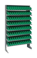 QUANTUM STORAGE QPRS-100GN Shelving Unit, 8 Shelves, 96 Bins, Green, 60 " X 12 " X 36 "
