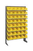 QUANTUM STORAGE QPRS-104YL Shelving Unit, 8 Shelves, 40 Bins, Yellow, 60 " X 18 " X 36 "