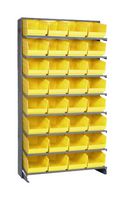QUANTUM STORAGE QPRS-208YL Shelving Unit, 8 Shelves, 32 Bins, Yellow, 63.5 " X 18 " X 36 "