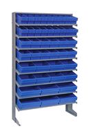 QUANTUM STORAGE QPRS-5678BL Shelving Unit, 8 Shelves, 44 Bins, Blue, 60 " X 12 " X 36 "