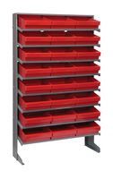 QUANTUM STORAGE QPRS-801RD Shelving Unit, 8 Shelves, 24 Bins, Red, 60 " X 12 " X 36 "