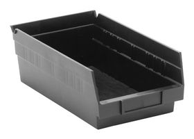 QUANTUM STORAGE QSB102BK Storage Bin, Black, 4 " x 11.625 " x 6.625 "