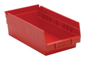 QUANTUM STORAGE QSB102RD Storage Bin, Red, 4 " x 11.625 " x 6.625 "