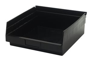 QUANTUM STORAGE QSB109BK Storage Bin, Black, 4 " x 11.625 " x 11.125 "