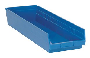QUANTUM STORAGE QSB114BL Storage Bin, Blue, 4 " x 23.625 " x 8.375 "