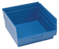 QUANTUM STORAGE QSB209BL Storage Bin, Blue, 6 " x 11.625 " x 11.125 "