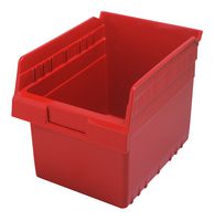 QUANTUM STORAGE QSB807RD Storage Bin, Red, 8 " x 11.625 " x 8.375 "