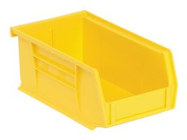 QUANTUM STORAGE QUS220YL Storage Bin, Yellow, 3 " X 4.125 " X 7.375 "