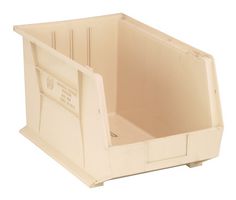 QUANTUM STORAGE QUS260IV Storage Bin, Ivory, 10 " X 11 " X 18 "