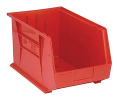 QUANTUM STORAGE QUS260RD Storage Bin, Red, 10 " X 11 " X 18 "