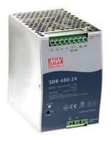 MEAN WELL SDR-480-24 AC/DC DIN Rail Power Supply (PSU), ITE, 1 Output, 480 W, 24 V, 20 A