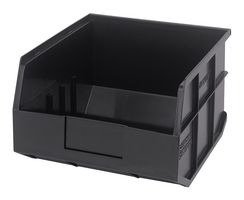 QUANTUM STORAGE SSB425BK Storage Bin, Stackable, Black, 7 " x 12 " x 11 "