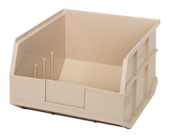 QUANTUM STORAGE SSB425IV Storage Bin, Stackable, Ivory, 7 " x 12 " x 11 "
