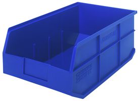 QUANTUM STORAGE SSB465BL Storage Bin, Blue, 7 " x 18 " x 11 "