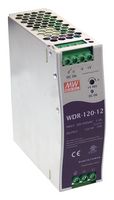 MEAN WELL WDR-120-24 AC/DC DIN Rail Power Supply (PSU), ITE, 1 Output, 120 W, 24 V, 5 A