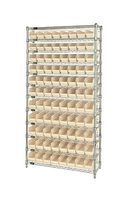 QUANTUM STORAGE WR12-101IV Shelving Unit, 12 Shelves, 88 Bins, Ivory, 74 " X 12 " X 36 "