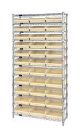QUANTUM STORAGE WR12-110IV Shelving Unit, 12 Shelves, 33 Bins, Ivory, 74 " X 18 " X 36 "