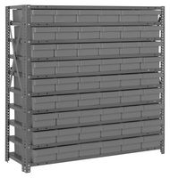 QUANTUM STORAGE 1239-401GY Shelving Unit, 7 Shelves, 54 Bins, Grey, 39 " X 12 " X 36 "