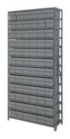 QUANTUM STORAGE 1275-601GY Shelving Unit, 13 Shelves, 72 Bins, Grey, 75 " X 12 " X 36 "