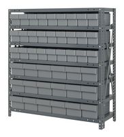 QUANTUM STORAGE 1839-624GY Shelving Unit, 7 Shelves, 45 Bins, Grey, 39 " X 18 " X 36 "