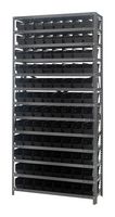 QUANTUM STORAGE 1875-103BK Shelving Unit, 13 Shelves, 96 Bins, Black, 75 " X 18 " X 36 "