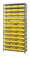 QUANTUM STORAGE 1875-110YL Shelving Unit, 13 Shelves, 36 Bins, Yellow, 75 " X 18 " X 36 "