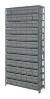 QUANTUM STORAGE 1875-602GY Shelving Unit, 13 Shelves, 72 Bins, Grey, 75 " X 18 " X 36 "