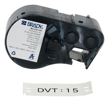 BRADY M4-230-109 Label Printer Tape, Non-Adhesive, Black on White, Polyethylene, 3" x 0.5"
