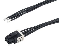 MOLEX 228364-1063 Cable Assembly, Micro-Fit+ Receptacle to Free End, 6 Positions, 3 mm, 2 Row, 300 mm, 11.8 "