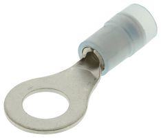 HOFFMAN PRODUCTS FND1614-6 Ring Tongue Terminal, M6, 1/4", 14 AWG, FND Series, Blue