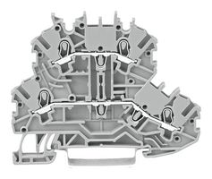 WAGO 2000-2201 DIN Rail Mount Terminal Block, 2 Positions, 24 AWG, 16 AWG, 1 mm², Clamp, 13.5 A