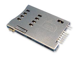 MULTICOMP PRO SIMMP-P0605BTR2-0 Memory Card Connector, Mini SIM, Push-Push, 6 Contacts, Copper, Gold Plated Contacts
