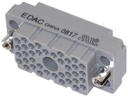 EDAC 516-038-000-402 Connector Housing, Grey, Locknut & Polarizing Hardware, 516 Series, Receptacle, 38 Positions