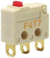 SAIA-BURGESS F4T7UL Microswitch, Snap Action, Plunger, SPDT, Solder, 5 A, 30 V