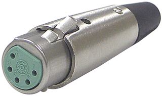SWITCHCRAFT/CONXALL A5F XLR Connector, 5 Contacts, Jack, Cable Mount, Silver Plated Contacts, Metal Body, A Series