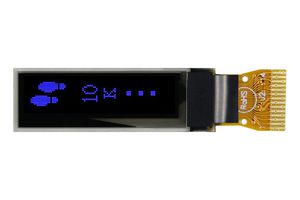 MIDAS DISPLAYS MCOT096016C1V-BI Graphic OLED, 96 x 16 Pixels, Blue on Black, 3V, I2C, 29.1mm x 9.2mm, -40 °C