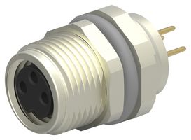 TE CONNECTIVITY T4041017031-000 Sensor Connector, M8, Female, 3 Positions, PCB Socket, Straight Panel Mount